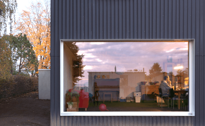 Lakeside home, Private House Bellmund, EXH Design, Lake Biennem, Switzerland, green design, sustainable design, eco-design, corrugated skin, rooftop terrace, daylighting, alpine, wood,