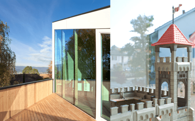 Lakeside home, Private House Bellmund, EXH Design, Lake Biennem, Switzerland, green design, sustainable design, eco-design, corrugated skin, rooftop terrace, daylighting, alpine, wood,