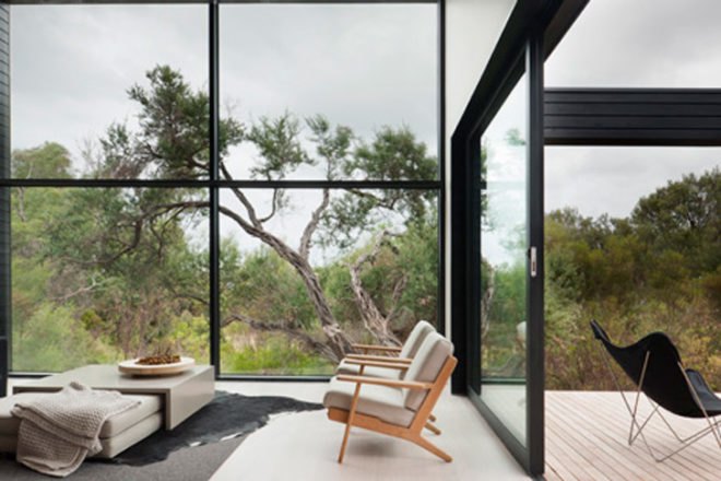 Studio Four, Ridge Road Residence, Melbourne, Australia, Blackened Timber, residence, sustainable, rural, daylight, renewable, insulation, water storage, low flow fixtures, low VOC, natural ventilation