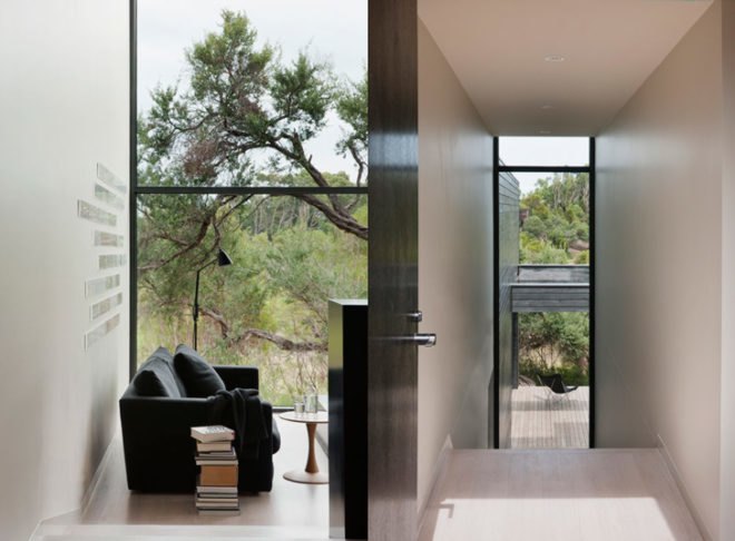Studio Four, Ridge Road Residence, Melbourne, Australia, Blackened Timber, residence, sustainable, rural, daylight, renewable, insulation, water storage, low flow fixtures, low VOC, natural ventilation
