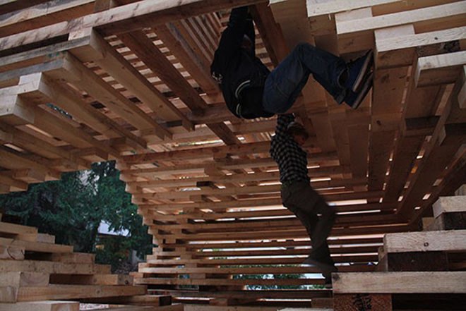 Rintala Eggertsson, MILU, Venice architecture Biennale, wood, site-specific habitable sculpture, Architecture, Art, Green Materials