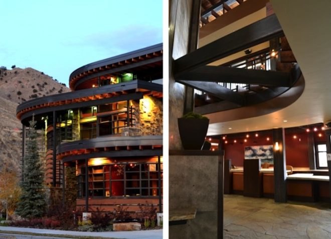 natural materials, green design, sustainable design, eco-design, Jackson, Plan One Architects, Rocky Mountain National Banks, energy efficiency, daylighting, insulation, passive solar, daylighting, indigenous landscape, usa, wyoming, green bank