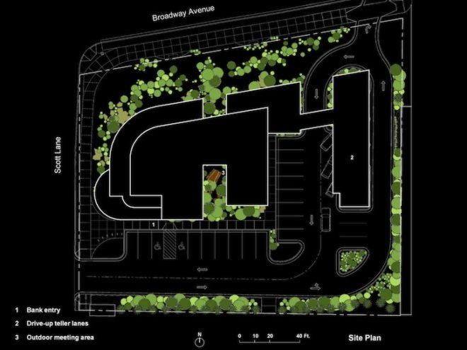 natural materials, green design, sustainable design, eco-design, Jackson, Plan One Architects, Rocky Mountain National Banks, energy efficiency, daylighting, insulation, passive solar, daylighting, indigenous landscape, usa, wyoming, green bank
