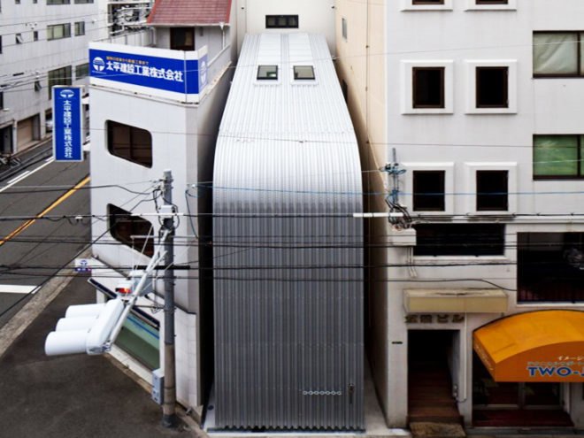 Endo Shuhei, Rooftecture OT2, OSB, oriented strand board, sustainable timber, natural ventilation, sustainable design, green design, Japan, Osaka, industrial-chic, skylights, urban design, urban density