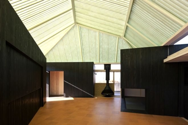 daylighting, charred timber, Endo Shuhei, Rooftecture HH, Japanese design, minimalist design, modern homes, green design, sustainable design, Japan, Shisho City