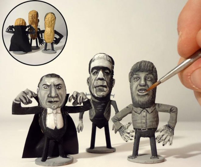 green design, eco design, sustainable design, steve casino, peanuts, peanut artist, painter of nuts, trent reznor, elvis costello, james bond, sean connery, star trek, spock, captain kirk, batman, wonder woman, andy warhol