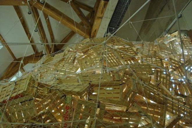 Tadashi Kawamata, Gandamaison, Versailles, recycled wooden crates, site-specific, instalation, crates cascade, Art, Recycled Materials