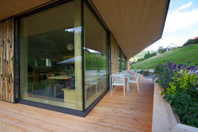Talstation Baiersbronn, Partner und Partner, eco travel, bistro, rental shop, energy efficient design, germany
