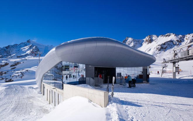 green design, eco design, sustainable design, Austria, Alps, Baumschlager Hutter partners, WIldspitzbahn, ski lodge