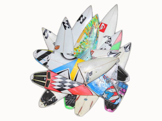 Wrecktangles, Herbie Fletcher, upcycled surfboards, borken surfboards, surfing, eco art, the Hole NYC