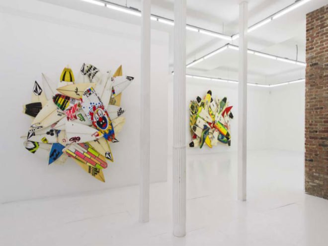 Wrecktangles, Herbie Fletcher, upcycled surfboards, borken surfboards, surfing, eco art, the Hole NYC