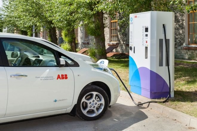 Estonia EV charging network, EV fast chargers, ABB EV charging stations, electric vehicles, plug-in vehicles, carbon emissions, zero emissions vehicle