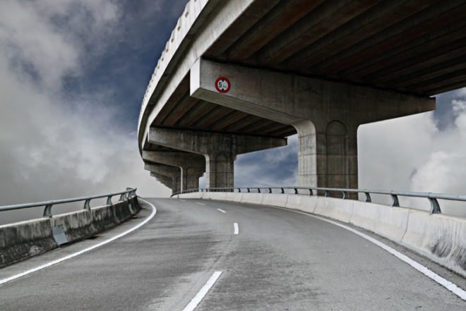 concrete, concrete ramp, highway, flyover, concrete flyover
