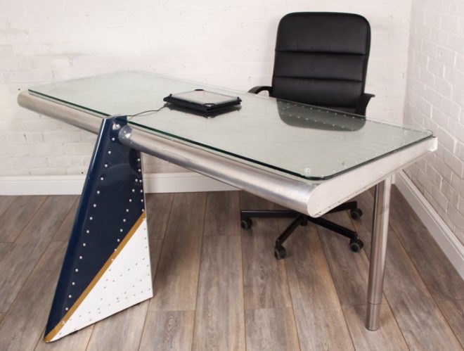 Max McMurdo, deborah airplane wing desk, aeroplane wing desk, recycled airplane wing, recycled materials, sustainable design, green design, green interiors, sustainable furniture, green furniture, sustainable interiors, green products, reestore