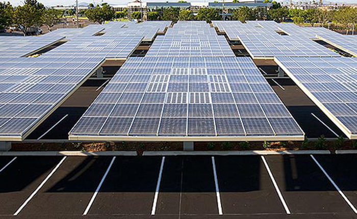 envision, solar tree, carport, parking lot, solar photovoltaic, energy, electricity, solar panel