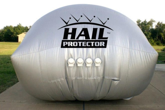 The Hail Protector, hail damage, external airbag, Hail Storm Products, hail damaged car