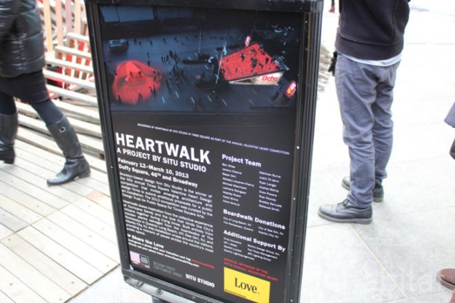 Design Trust for Public Space, eco design, green design, heartwalk, Hurricane Sandy, hurricane sandy boardwalk, Public Art, situ, situ studio, sustainable design, Times Square, times square alliance, Times Square Arts, Valentine’s Day, valentine’s day times square