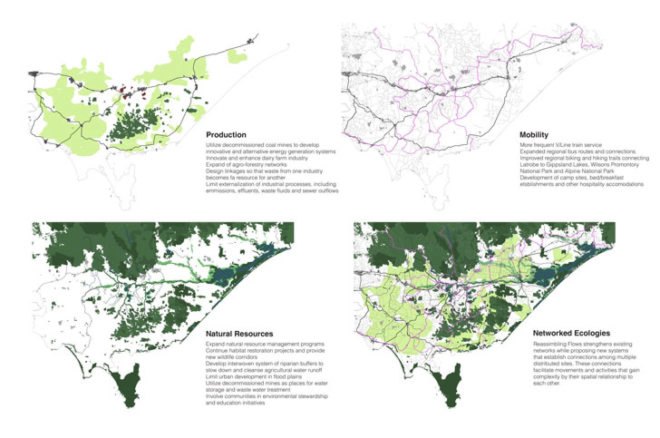 urban design, parallax landscape, transiting cities, competition, latrobe city, victoria, australia, brownfield, recovery, coal power, electrical generation
