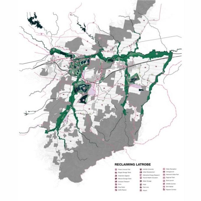urban design, parallax landscape, transiting cities, competition, latrobe city, victoria, australia, brownfield, recovery, coal power, electrical generation
