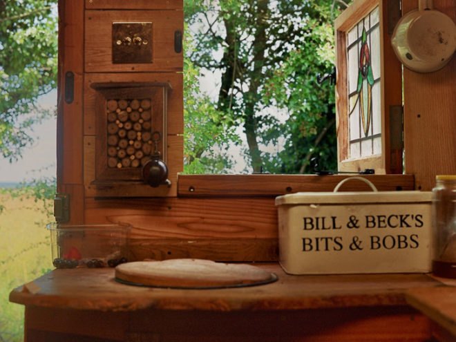 Rustic Camper, Bill Goddard, Becky Goddard, retrofitted van, camper van