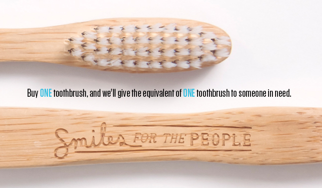 smiles for the people, bamboo toothbrush, green design, sustainable design, bogo, buy one give one, dental hygiene, social design, design for health, green initiatives, toothbrush, green toothbrush, sustainable toothbrush, biodegradable toothbrush
