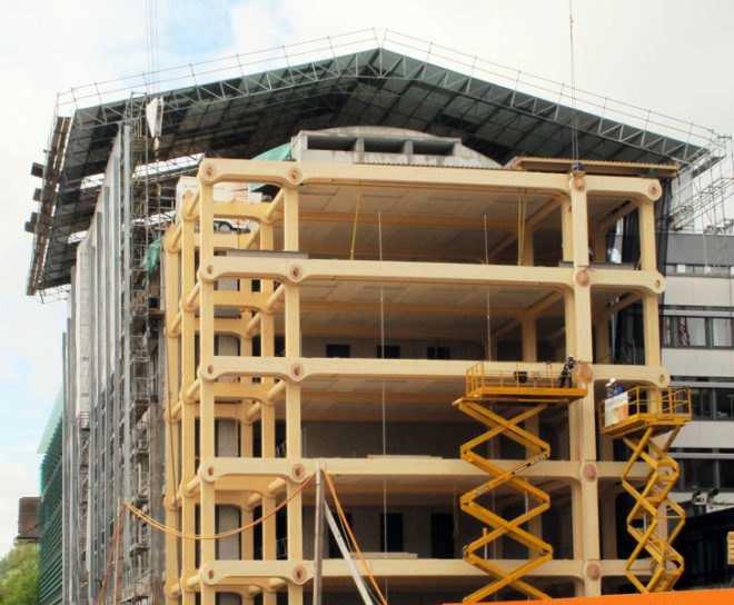 Shigeru Ban, new Tamedia office, Zurich, No Glue No Screw, climate neutral, energy efficiency, Architecture