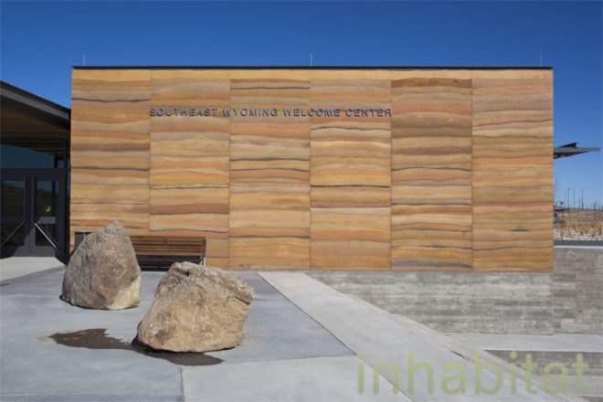 Welcome Center, Southeast Wyoming, Anderson Mason Dale Architects, Wyoming, Rest Area, Rammed Earth
