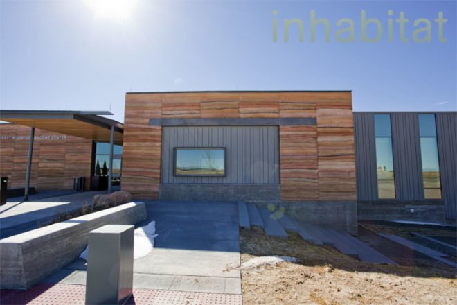 Welcome Center, Southeast Wyoming, Anderson Mason Dale Architects, Wyoming, Rest Area, Rammed Earth