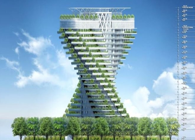 Vincent Callebaut Architecture, Taipei, urban design, living wall, vertical garden, Agora Tower, green design, sustainable design, eco-design, rainwater capture system, solar power, nanotechnology, passive solar design, residential tower, green tower, jungle tower in Taipei