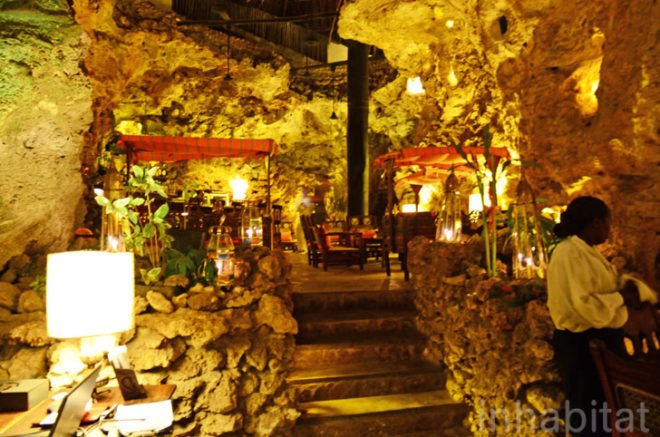 Diani Beach, Kenya, coral cave, adaptive reuse, cave turned into a restaurant, candlelit cave, south coast, indian ocean, design, sustainable design, arab design, green design, eco-design