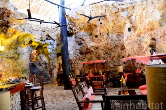 Diani Beach, Kenya, coral cave, adaptive reuse, cave turned into a restaurant, candlelit cave, south coast, indian ocean, design, sustainable design, arab design, green design, eco-design