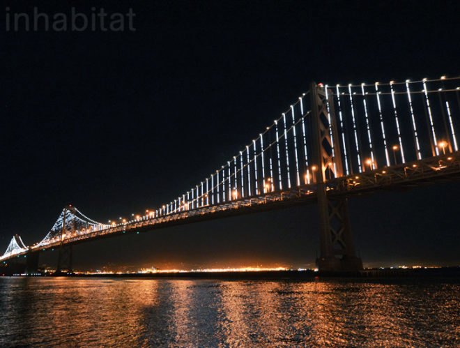 the bay lights, leo villareal, led, green art, eco art, led lighting, bay bridge, san francisco, bay bridge lighting installation, sustainable design, green design, energy-efficient lighting, green lighting, light emitting diode, led art, bay area, led light installation