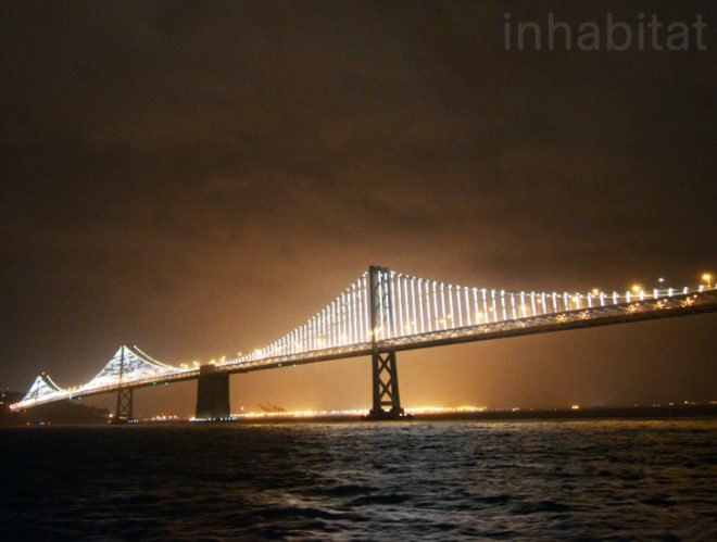 the bay lights, leo villareal, led, green art, eco art, led lighting, bay bridge, san francisco, bay bridge lighting installation, sustainable design, green design, energy-efficient lighting, green lighting, light emitting diode, led art, bay area, led light installation