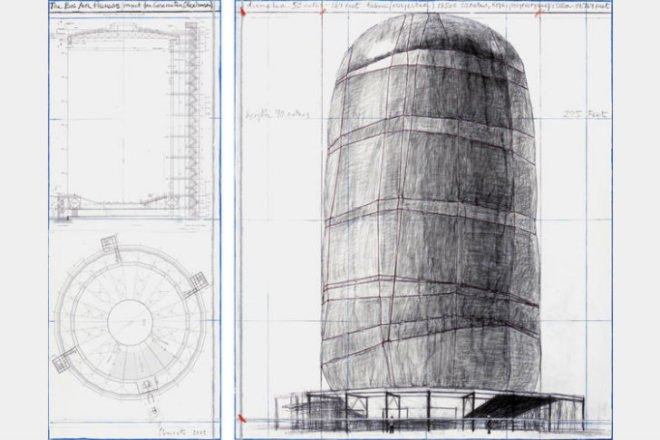 Big Air Package, Christo, largest indoor sculpture, environmental art, gasometer oberhausen, inflatable sculpture
