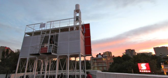 Billboard House Julio Gómez Trevilla, Billboard House Mexico City, Scribe Billboard House, Scribe advertisement, prefab architecture, temporary housing, modular housing, transformable houses
