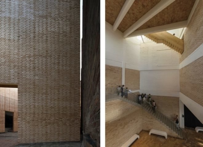 Belgium, Kortrijk, adaptive reuse, recycled materials, green renovation, buda art center, 51N4e, green design, sustainable design, eco-design, daylighting, yellow brick, recycled materials