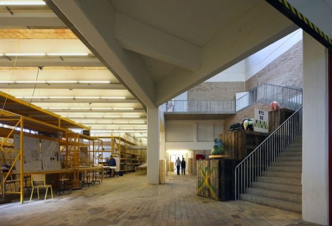 Belgium, Kortrijk, adaptive reuse, recycled materials, green renovation, buda art center, 51N4e, green design, sustainable design, eco-design, daylighting, yellow brick, recycled materials