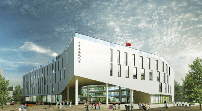 Tian Tai County ChiCheng No. 2 Primary School, China, rooftop running track, urban density, sustainable design, footprint, eco-design, urban design, green design, LYCS Architecture, Daylighting