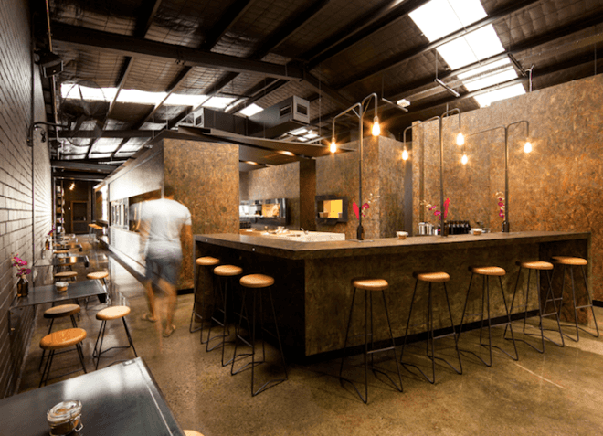 industrial chic, daylighting, OSB, Zwei interior design, architecture, mixed-use, Cafenatics operations, Code Black Coffee, green design, urban design, sustainable design, sustainable renovation
