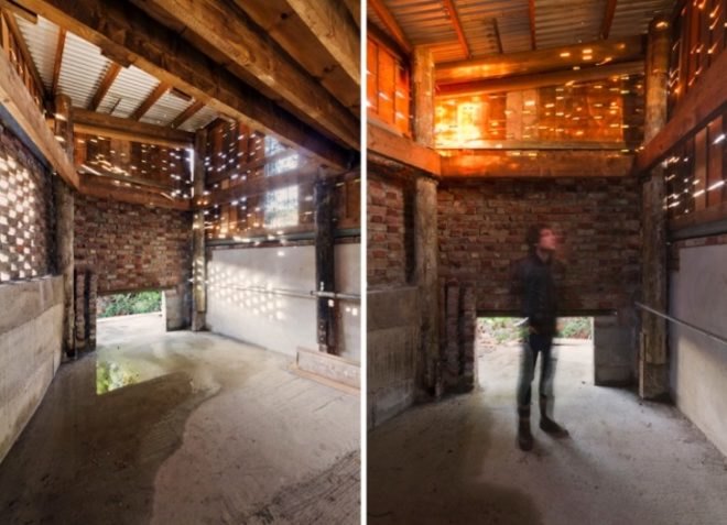 rainwater capture, cowshed, The Cowshed Collective, Ireland, Camphill Callan Community, Commonage, sustainable design, daylighting, natural light, reclaimed materials, recycled materials, Cowshed, farm, collaborative design