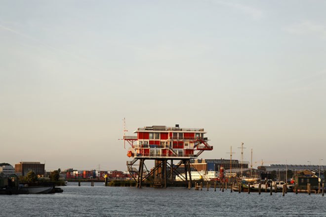 Concrete, REM-Island, Dutch Pirate Radio, sea platform, restaurant, Amsterdam, Architecture, Daylighting, Recycled Materials