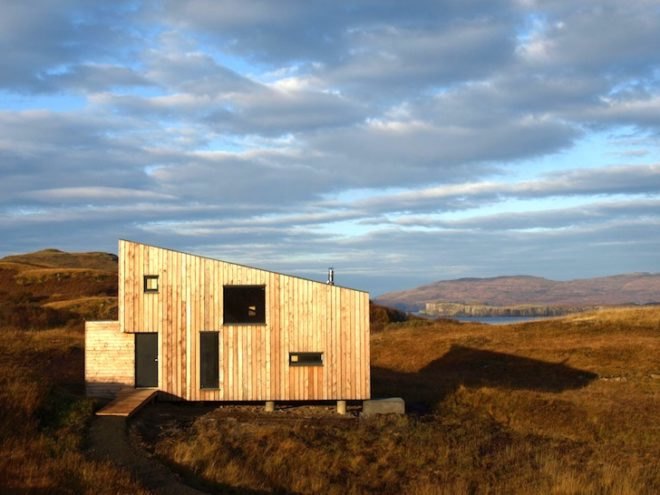 timber house, tiny house, holiday house, isle of skye, scotland, rural design, green design, sustainable design, eco-design, fiscavaig house, minimal environmental impact, low carbon footprint, daylighting, natural light,