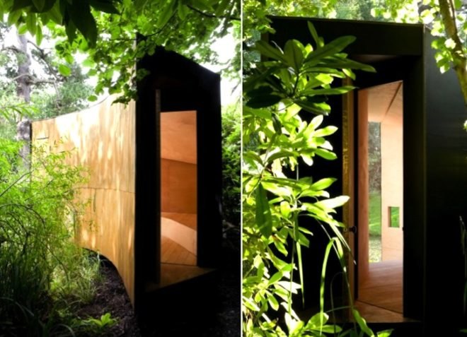 daylighting, low environmental impact, tiny house, forest pond house, TDO Architecture, UK, small design, green design, eco-design, meditation house, play house, sustainable design