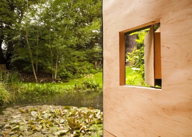 daylighting, low environmental impact, tiny house, forest pond house, TDO Architecture, UK, small design, green design, eco-design, meditation house, play house, sustainable design