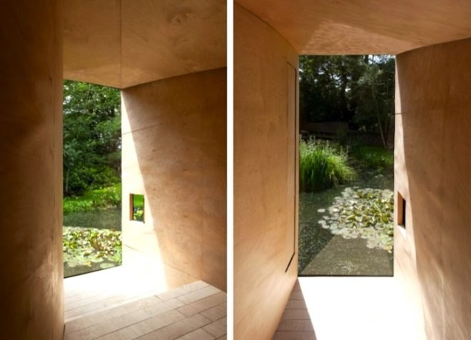 daylighting, low environmental impact, tiny house, forest pond house, TDO Architecture, UK, small design, green design, eco-design, meditation house, play house, sustainable design
