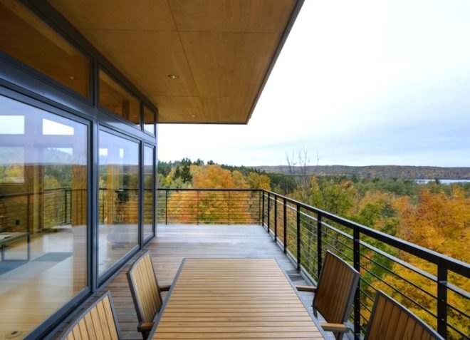 Tower House, Glen Lake, Lake Michigan, Balance Associates, metal-clad house, plywood box, birch, green design, sustainable design, eco-design, michigan, natural light, daylighting