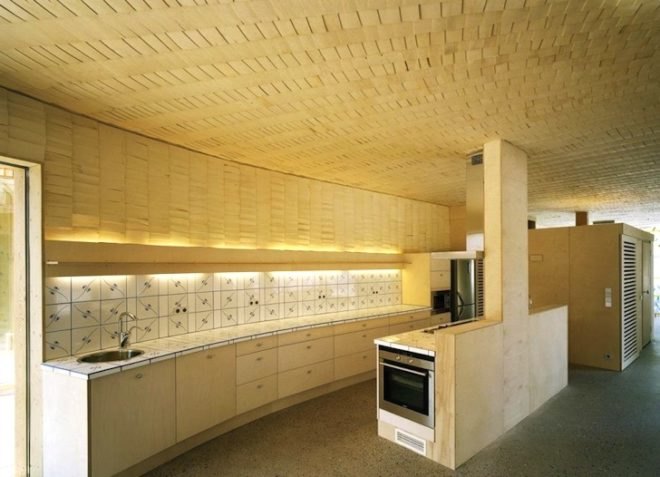 Siberian larch, Olavi Kopose, green roof, Finland, House in Espoo, sustainable design, green design, eco-design, hydronic radiant floor heating, daylighting, natural ventilation, green design, sustainable design, eco-design,