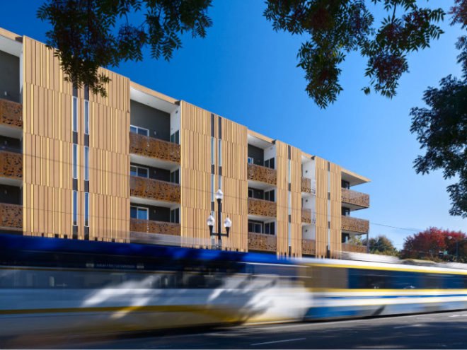 La Valentina Station, David Baker and Partners, urban infill, affordable housing, sacramento, eco housing development, sustainable housing