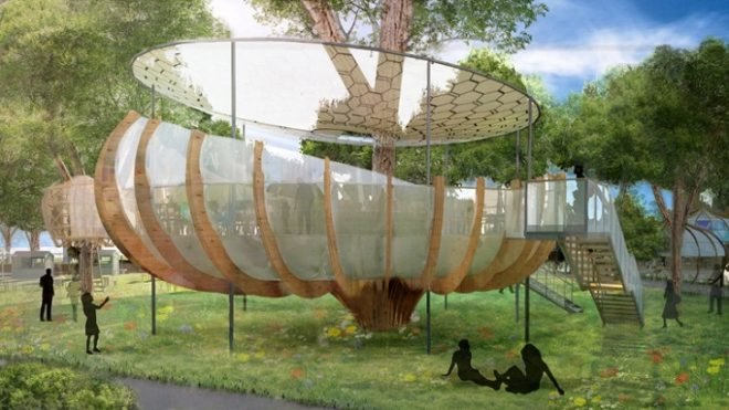 London treehouses, Invisible Works London, urban green spaces, biomimetic design, biomimicry, technology and nature, green design, the invisible city london