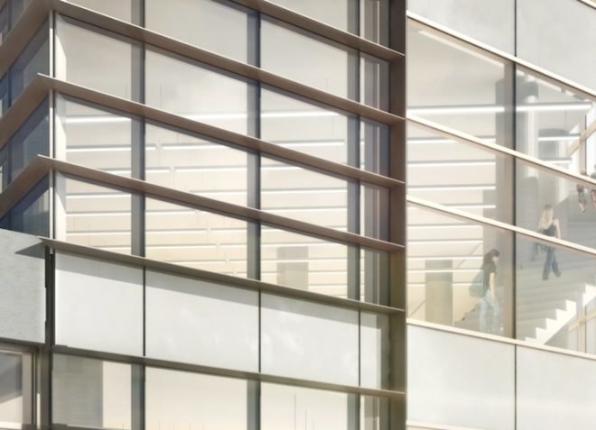 ONE Greenville, South Carolina, USA, LEED Gold, USGBC, green design, sustainable design, eco-design, green roof, solar power, mixed use development, education, retail, urban regeneration, 4240 Architecture,